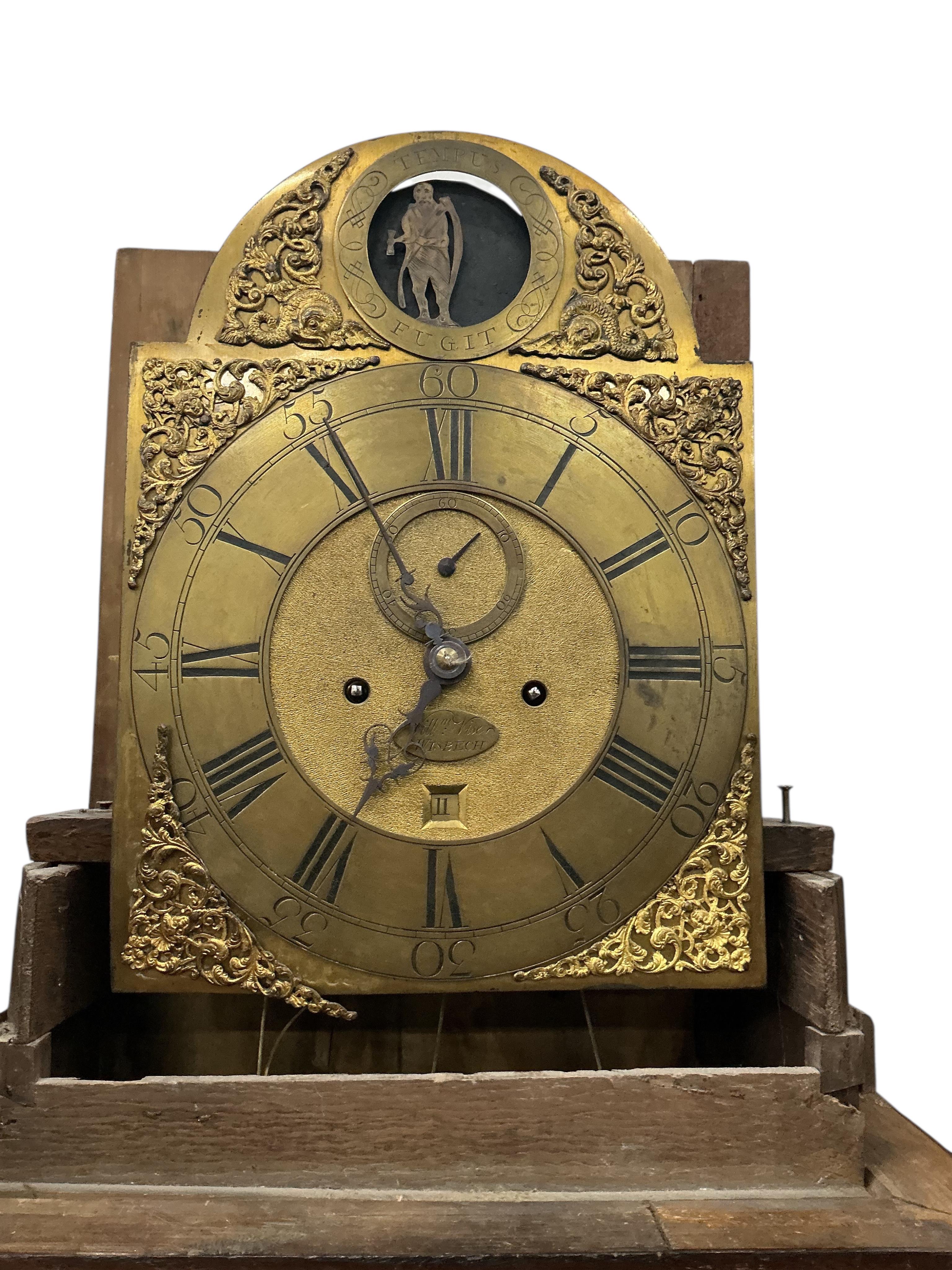A George III oak eight day longcase clock signed William Vise, Wisbech, height 222cm